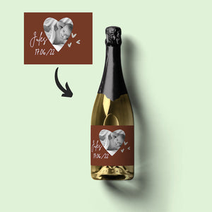 Champagne d'annonce du parrain 100% personnalisée (texte, logo, image)