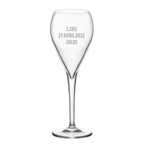 Coupe champagne naissance poids, prénom et date