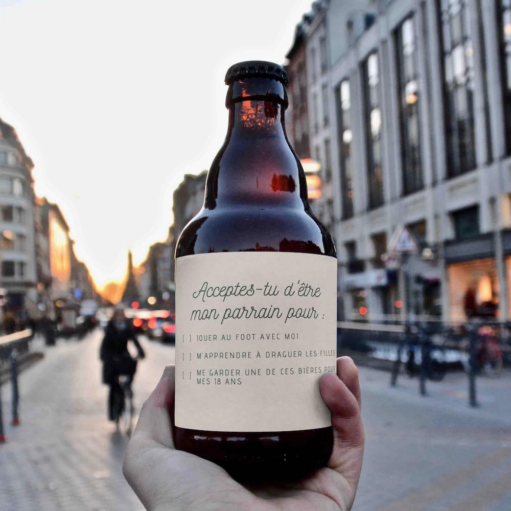Bière personnalisée to-do list annonce parrain — idée annonce parrain marraine