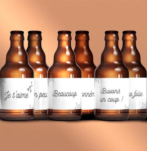 Coffret bière avec 6 étiquettes différentes
