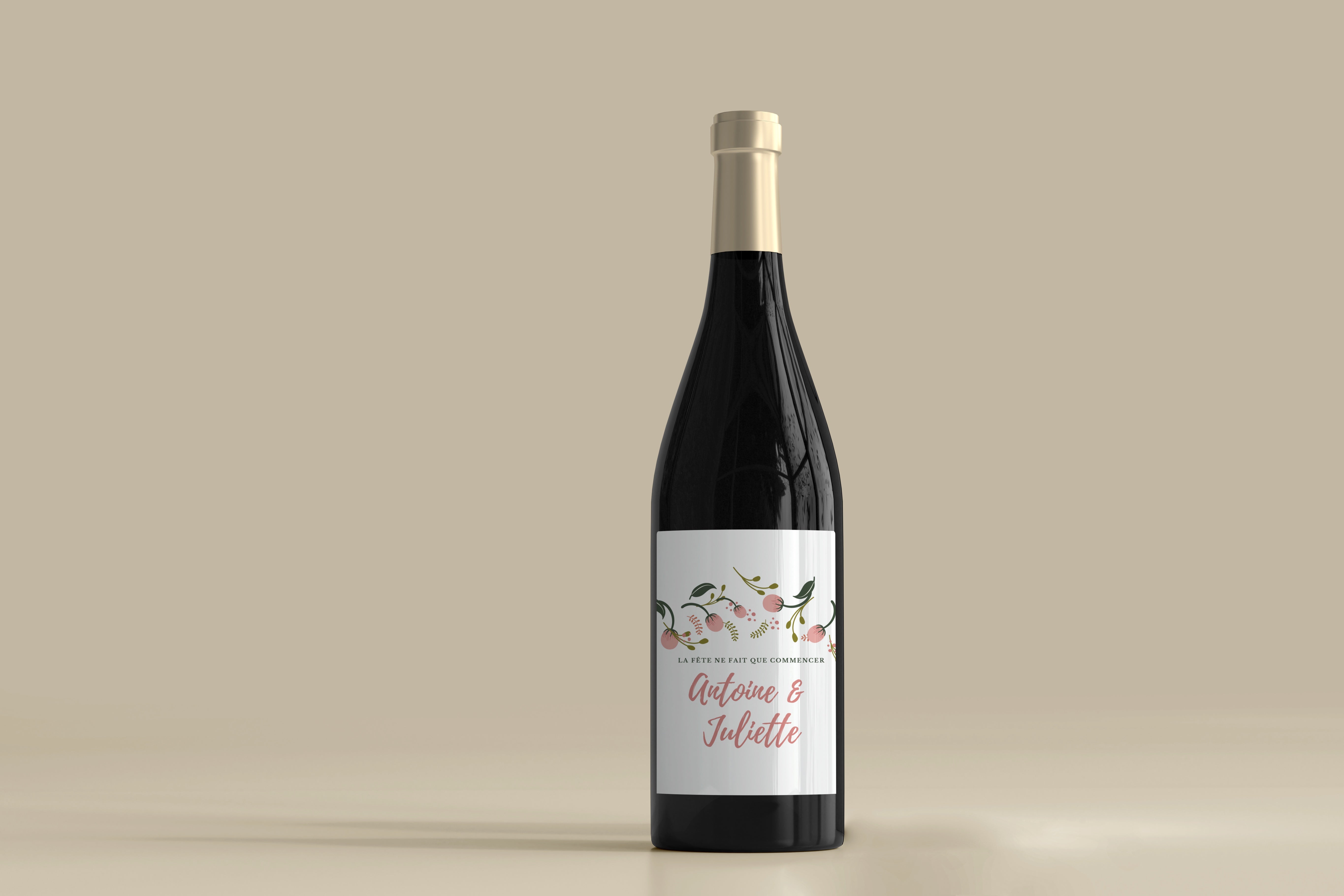 Vin personnalisé de mariage