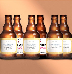 Coffret bière sur mesure avec 6 étiquettes différentes