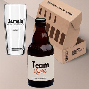 Coffret verre et bières de fête des mères