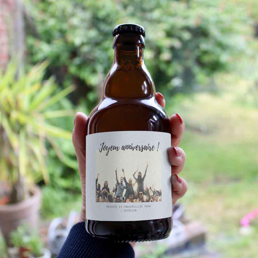 bouteille personnalisée avec image anniversaire original