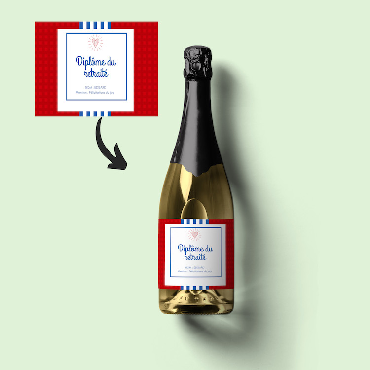 Bouteille champagne personnalisé avec diplôme