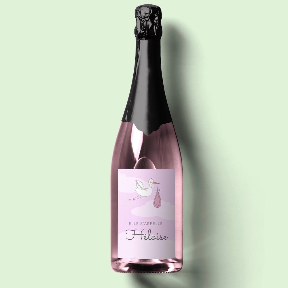 bouteille de champagne personnalisé rosé 