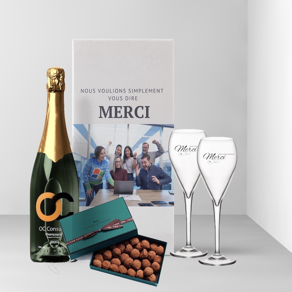 coffret de champagne pour entreprise cadeau personnalisé